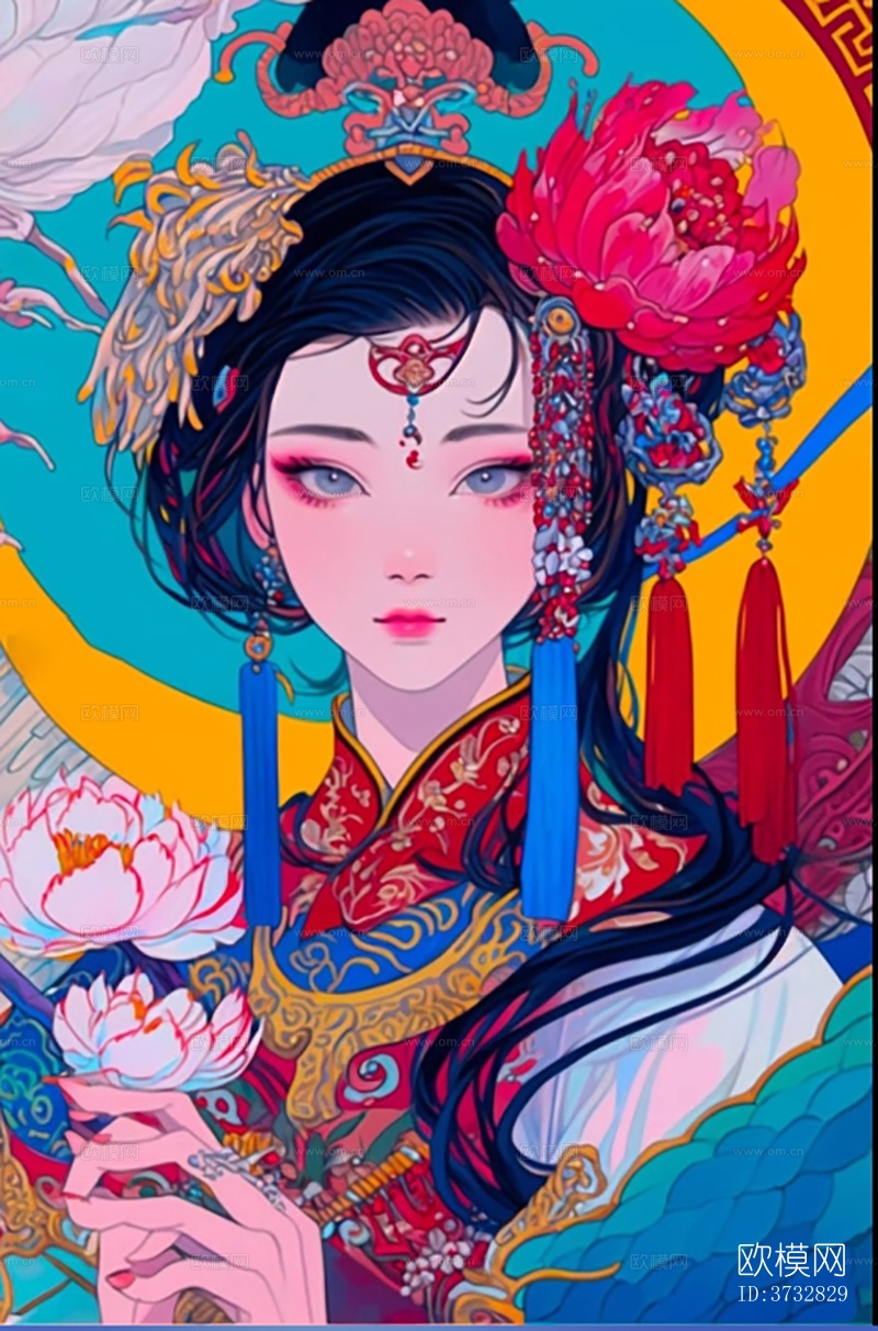 国潮人物插画下载