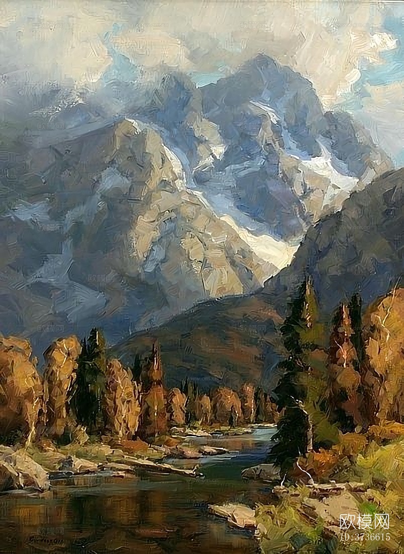 山水油画下载