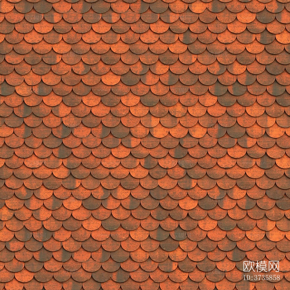 无缝别墅建筑屋顶陶土陶瓷瓦片下载