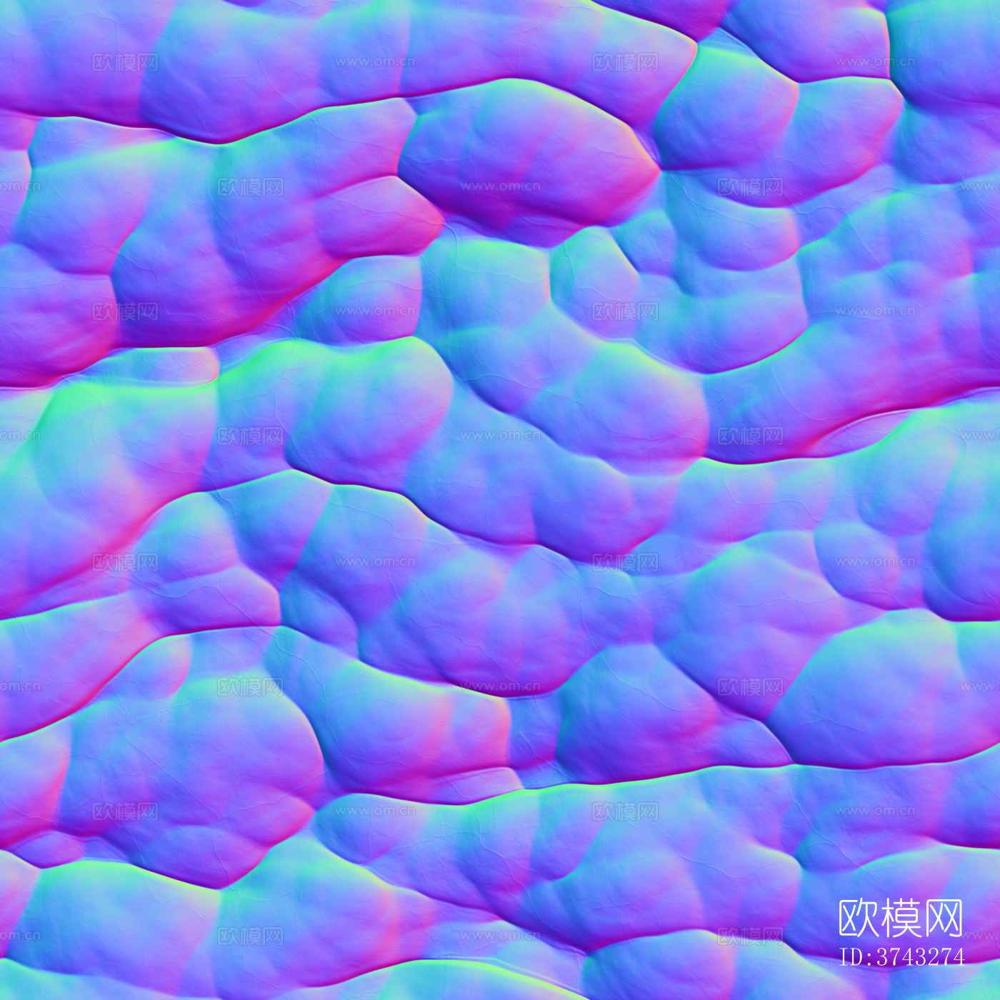 现代脑花 内脏 灰度 凹凸 粗糙度 环境光遮罩 高清 无缝下载（渲染图5）