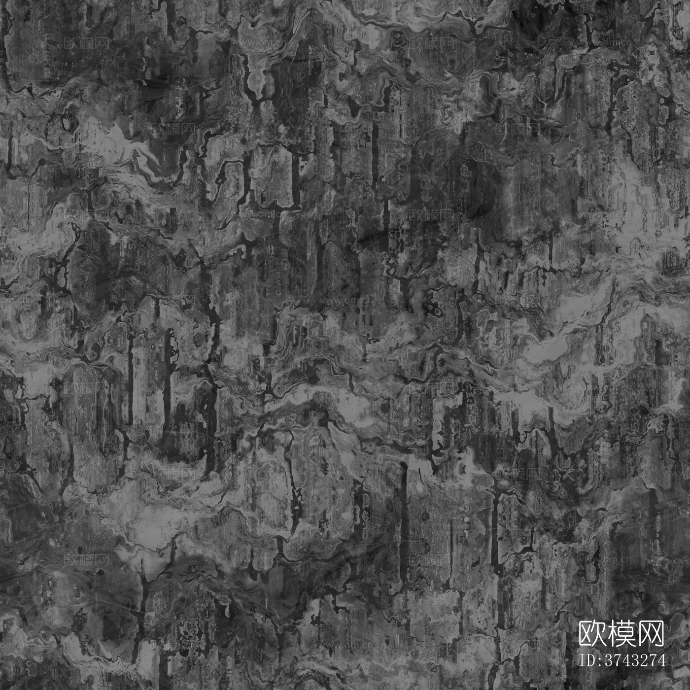 现代脑花 内脏 灰度 凹凸 粗糙度 环境光遮罩 高清 无缝下载（渲染图6）