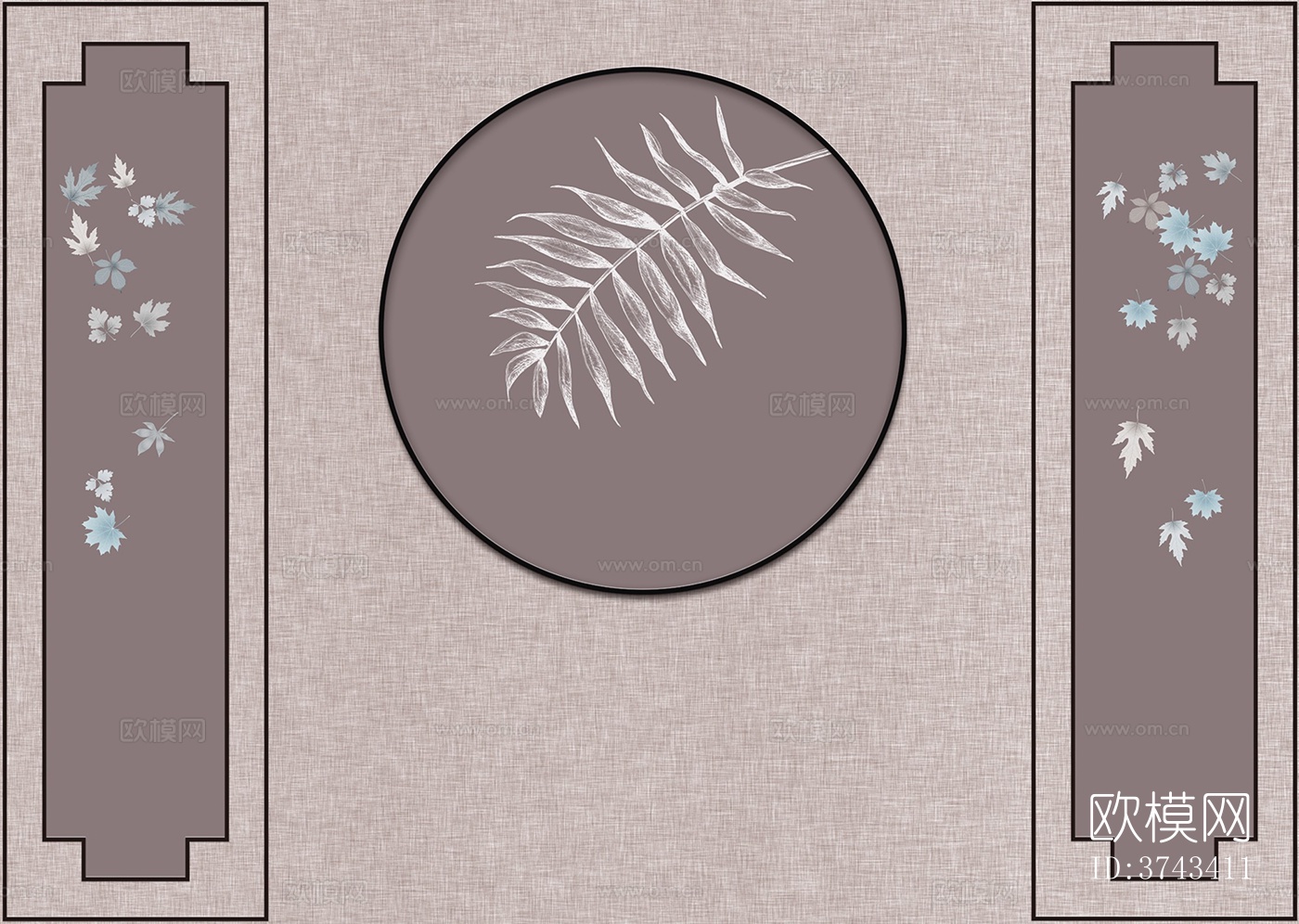 新中式背景墙下载