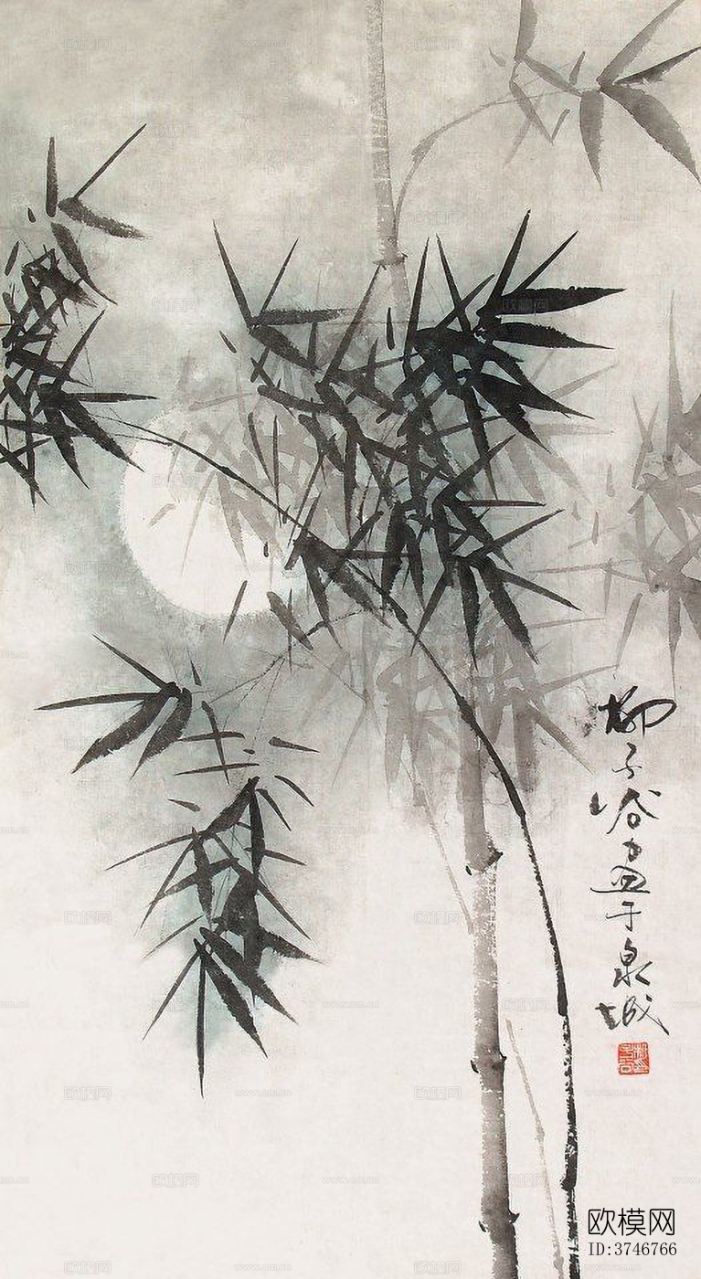 新中式竹子挂画下载