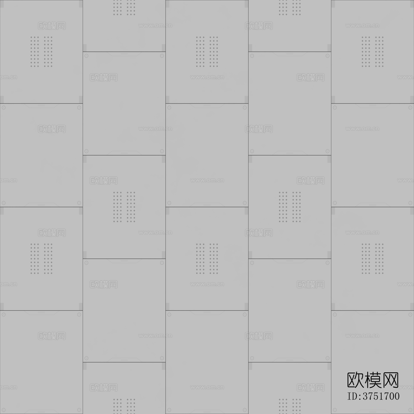 灰色科幻面金属板 高清无缝 灰度 粗糙度 凹凸 反射下载（渲染图2）