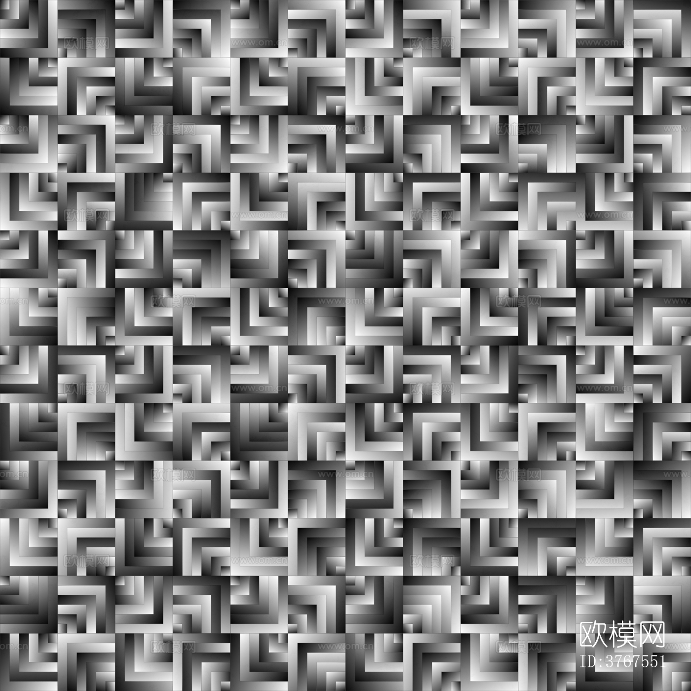 石材黑白拼花下载（渲染图2）