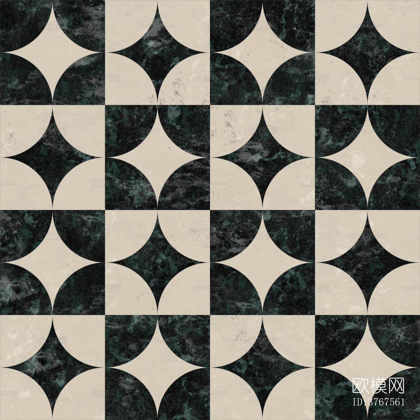 无缝石材拼花下载（渲染图1）