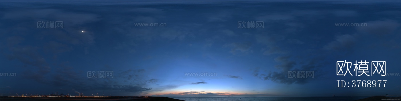 现代天空外景 城市夜色全景球天下载