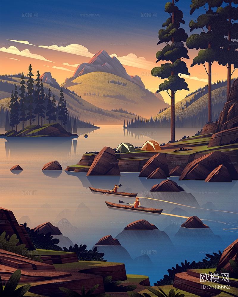 卡通风景插画下载