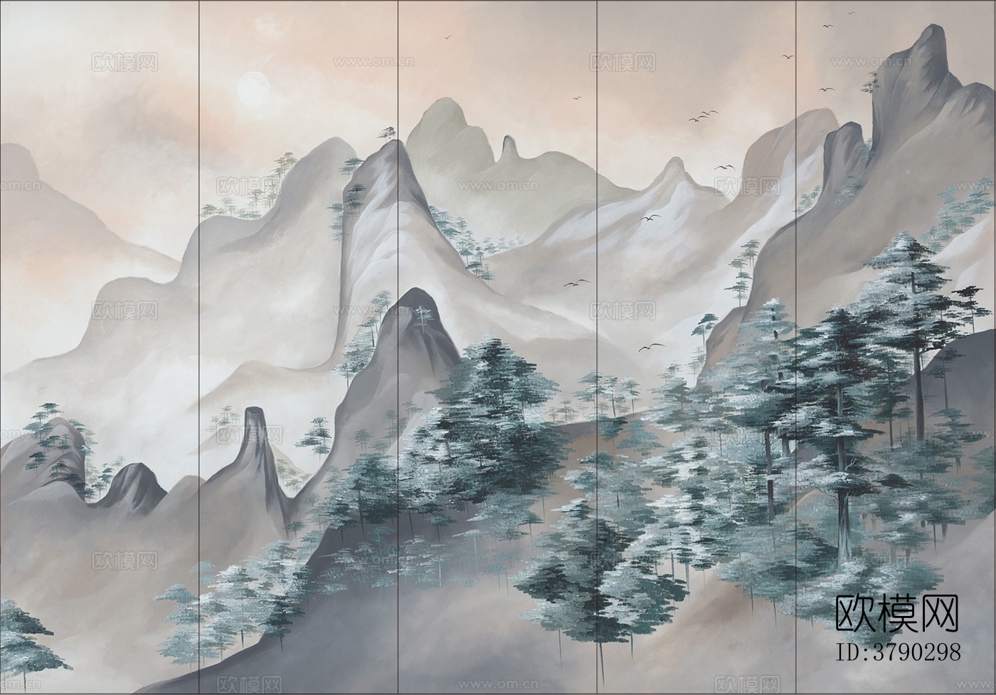 手绘油画壁画下载