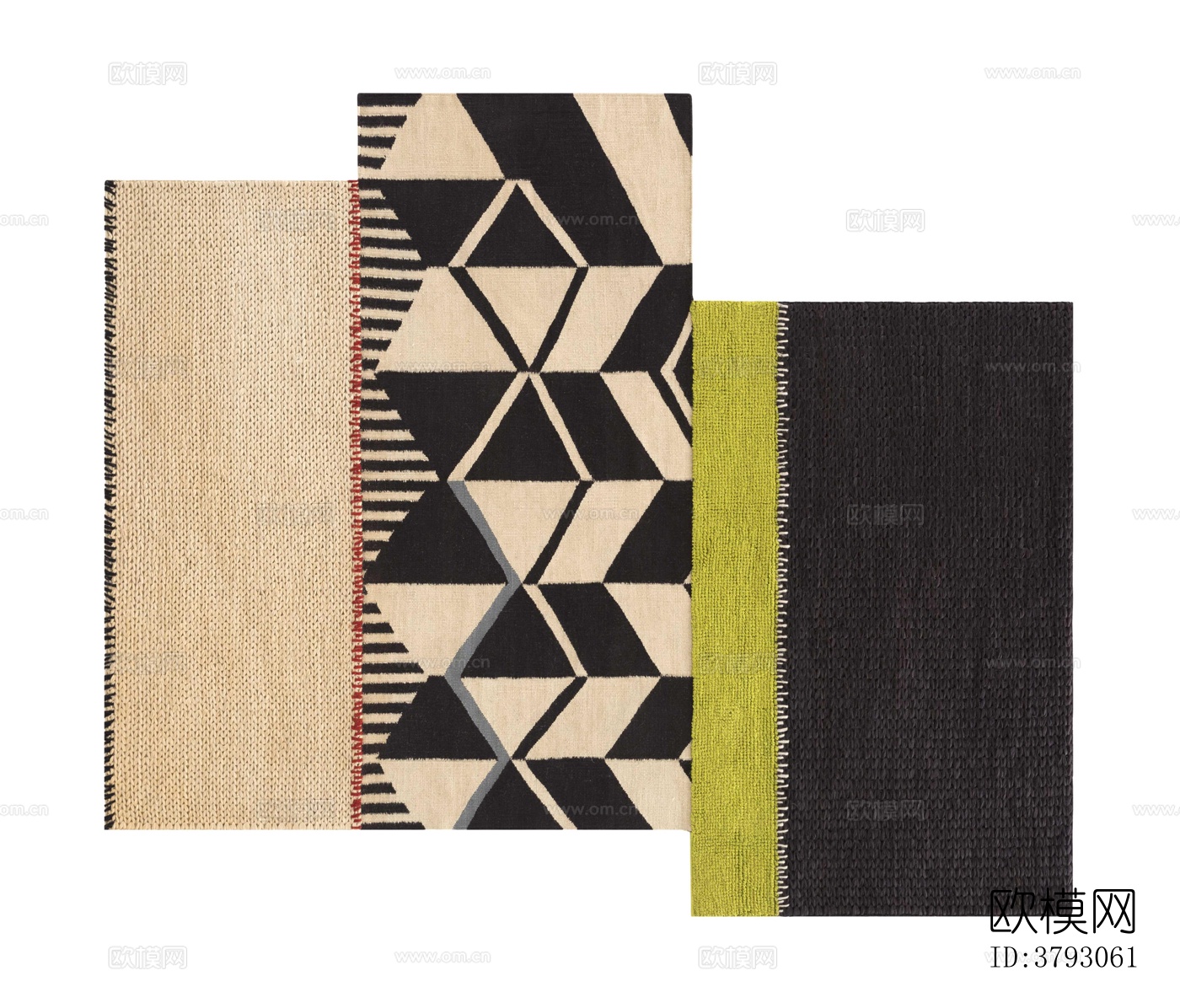 黑米色拼接地毯下载