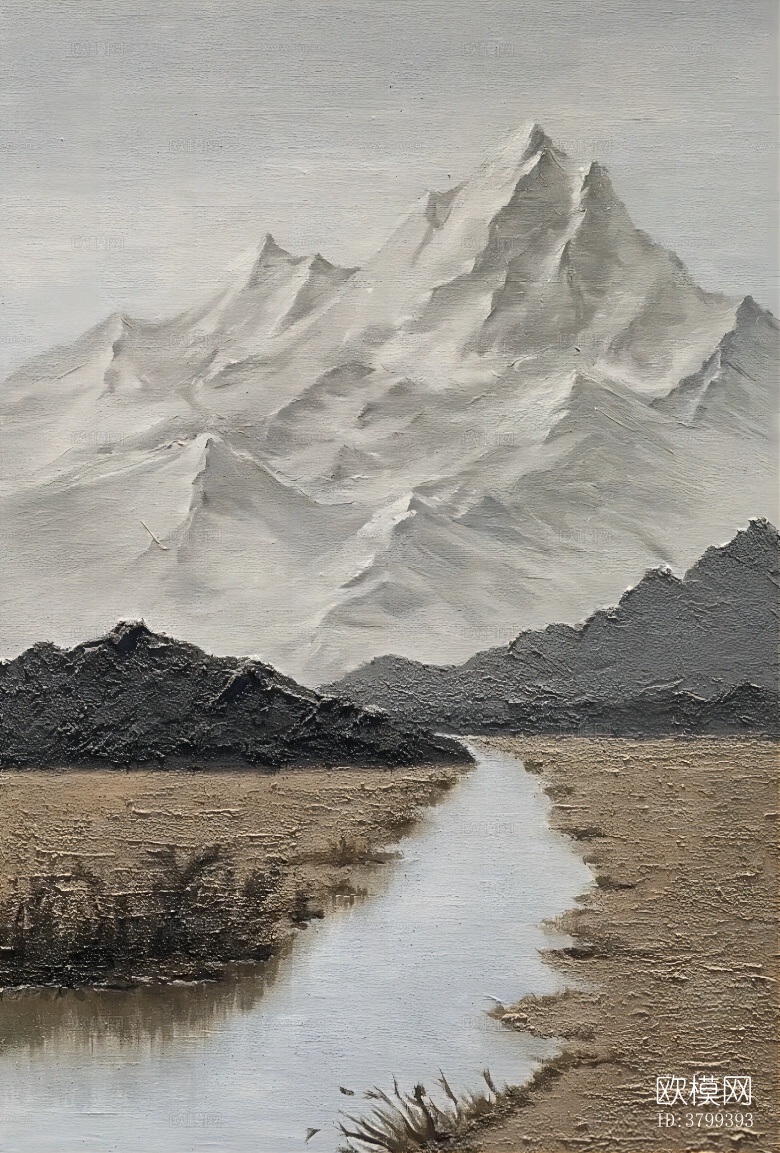 侘寂风装饰画手绘装饰画下载