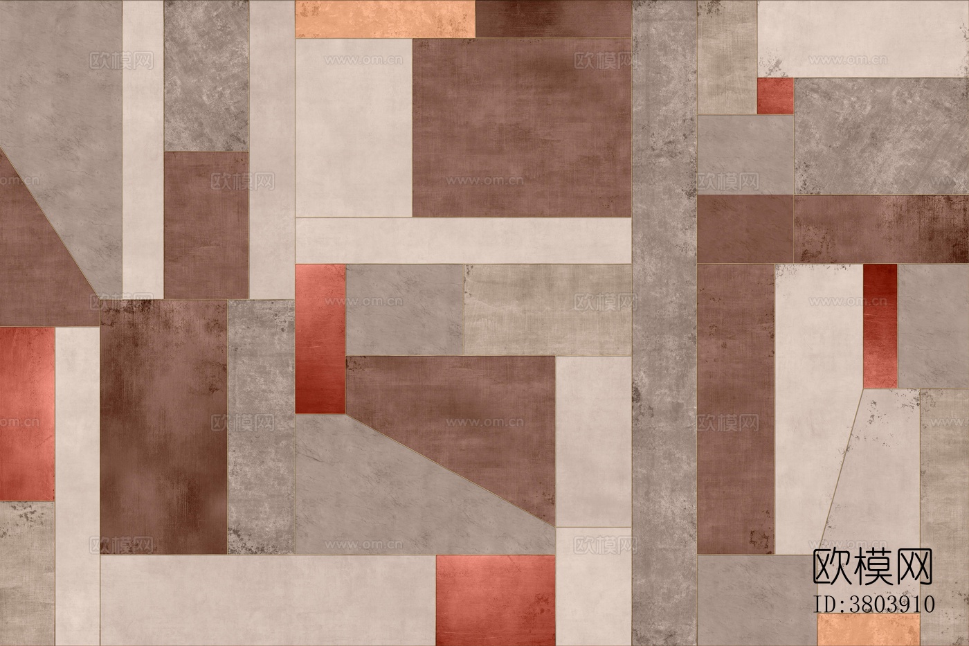 卡棕色撞色几何壁纸下载