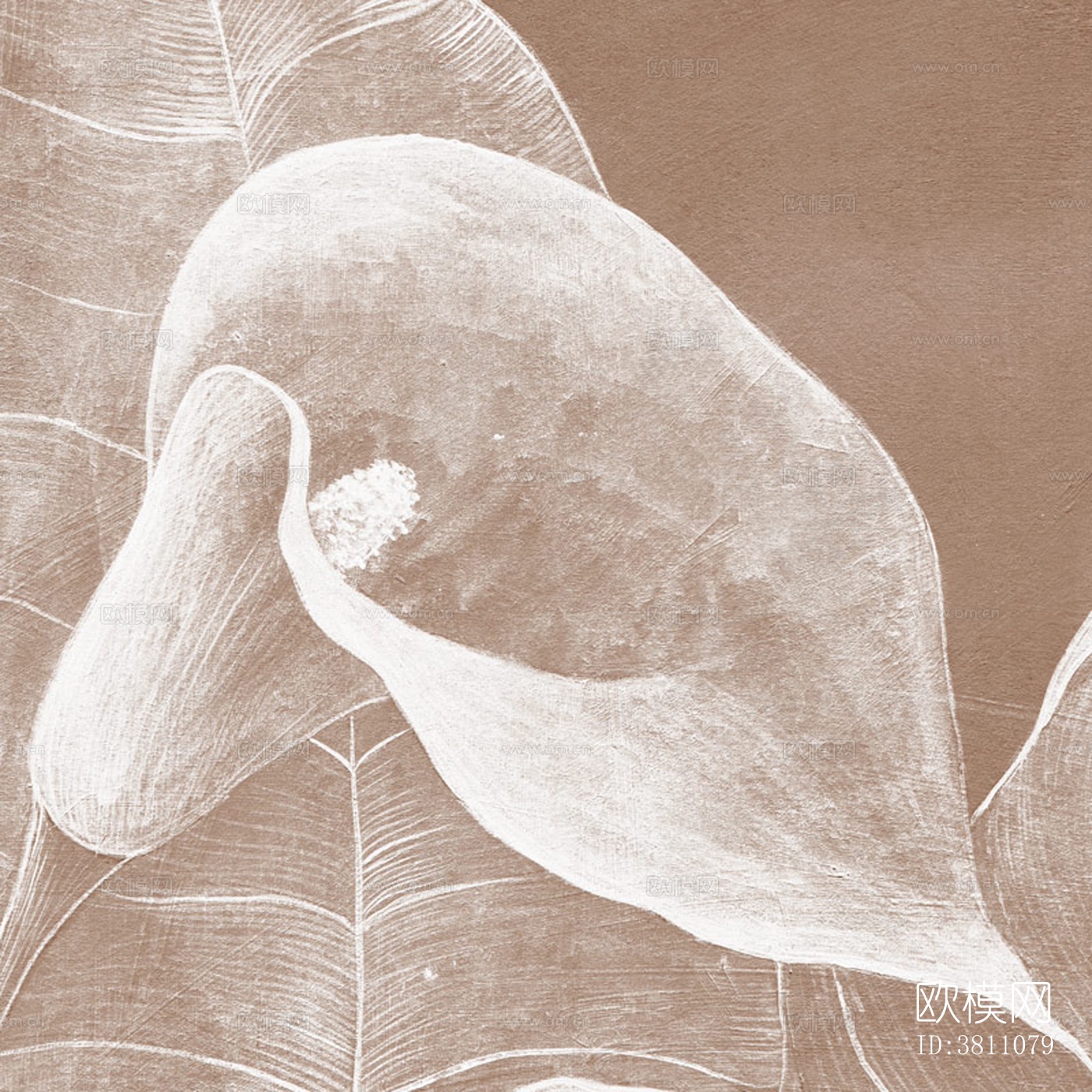 植物花纹壁画下载