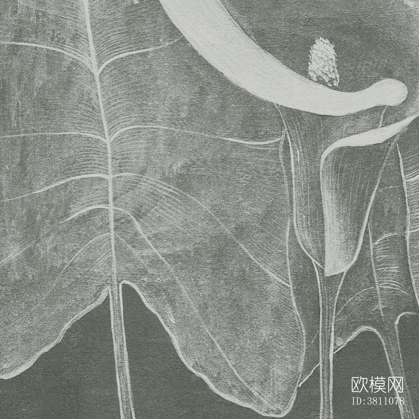 植物花纹壁画下载