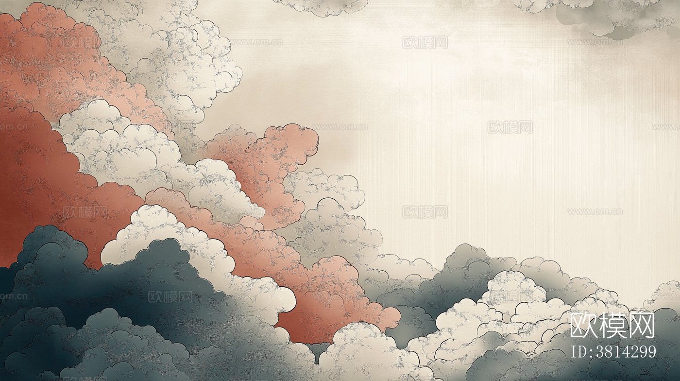 新中式壁画软包装饰画贴图下载