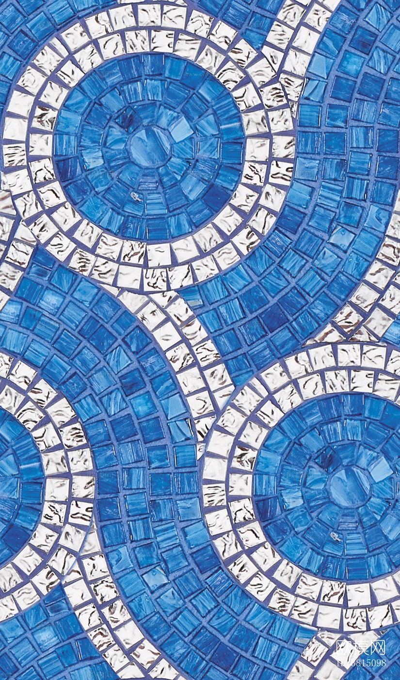 无缝蓝色拼花马赛克下载