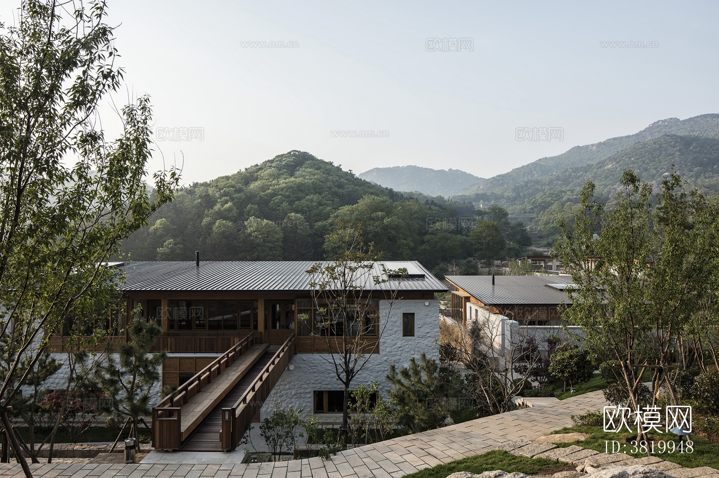 别墅度假村山区景观贴图下载