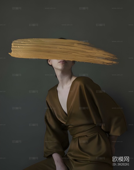现代写实人物装饰画贴图下载