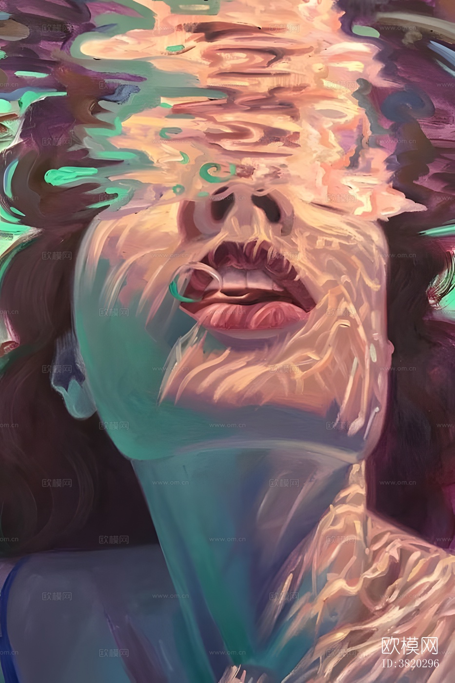 现代写实人物装饰画贴图下载