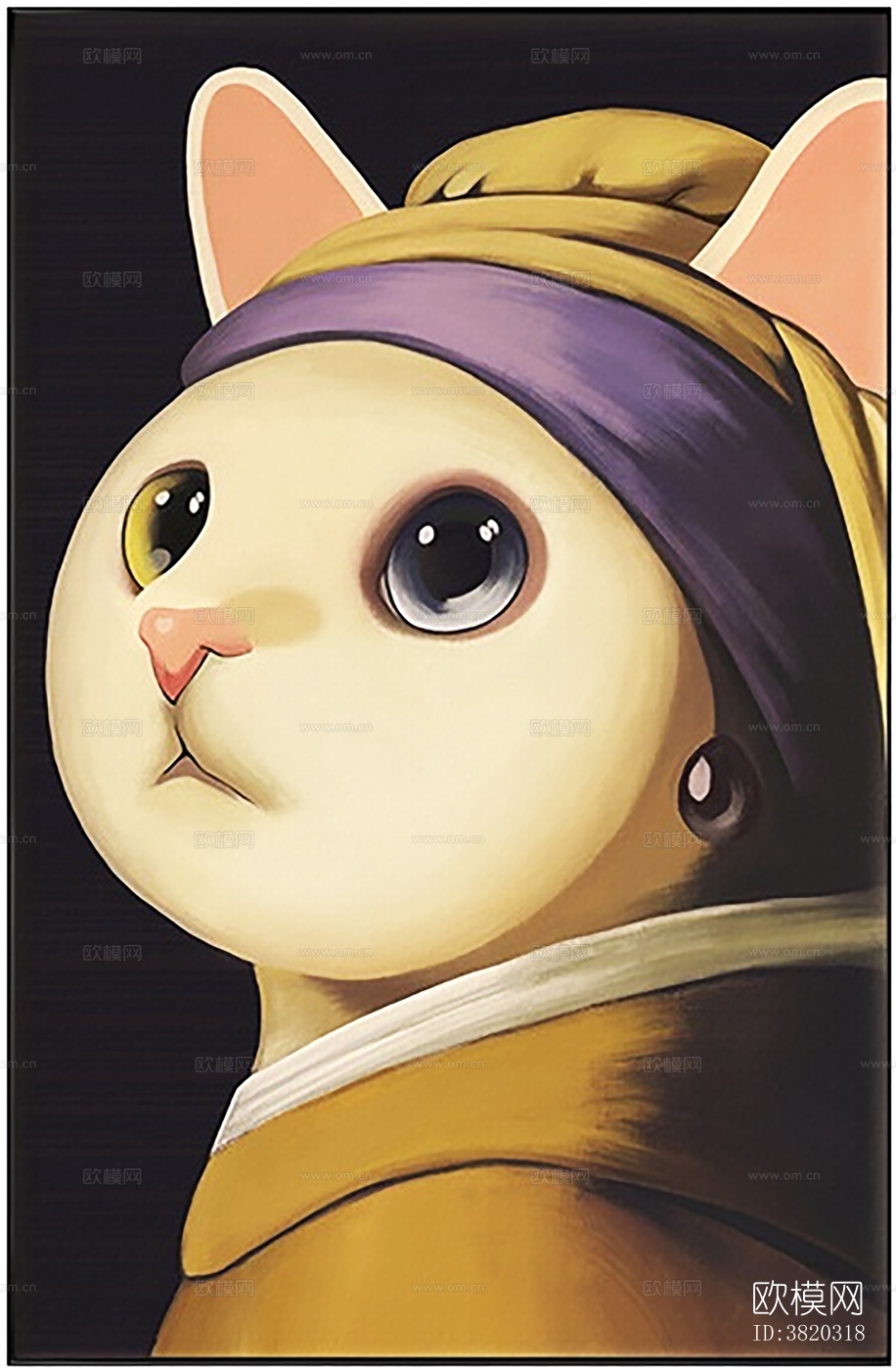 猫头装饰画贴图下载