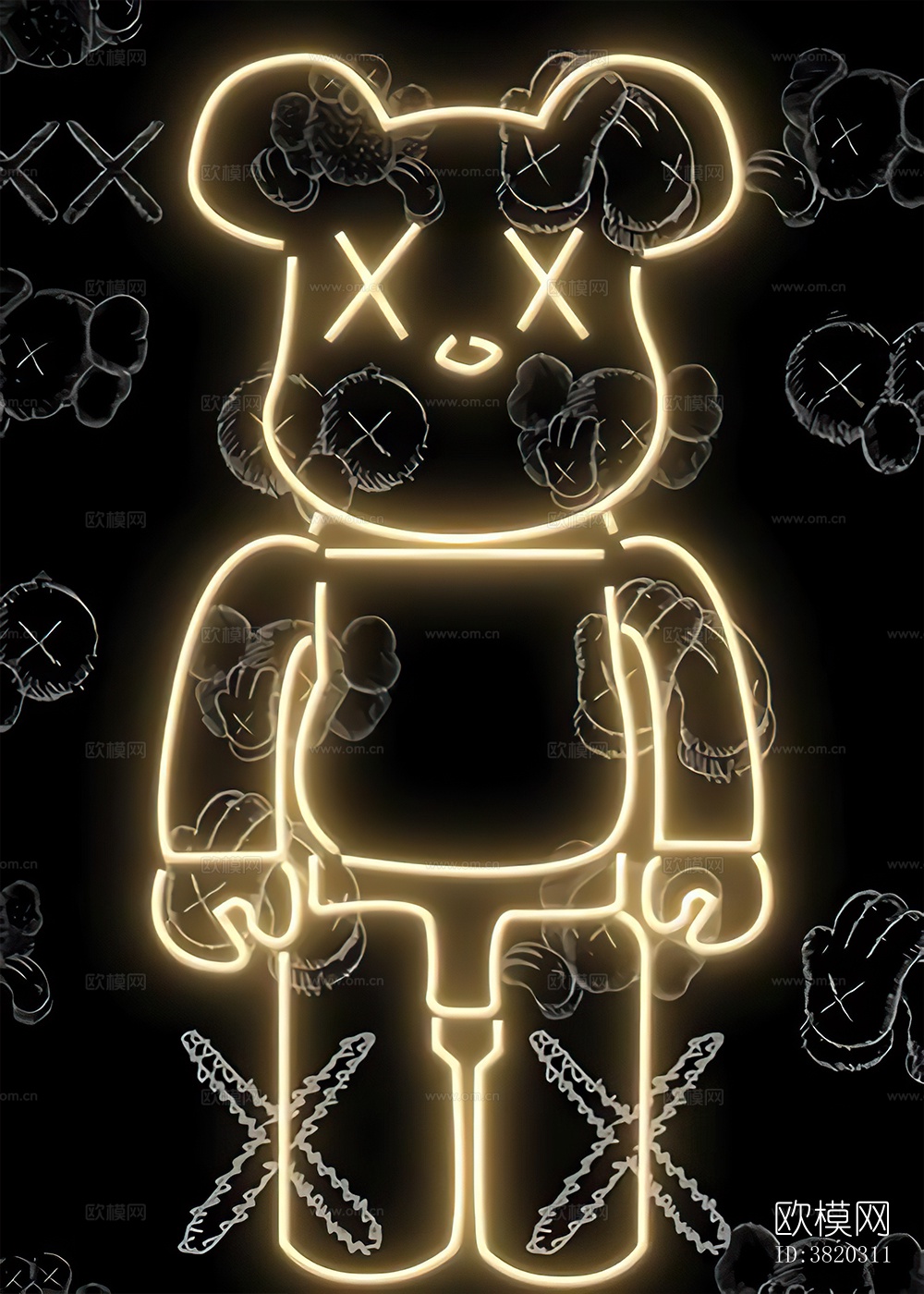 现代暴力熊装饰画贴图下载