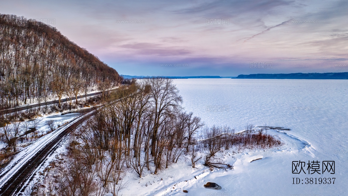 冬日雪路自然风景下载