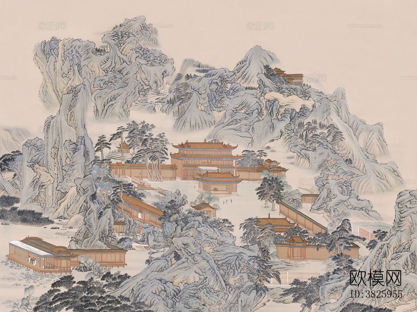 新中式壁纸   新中式装饰画  高清图下载