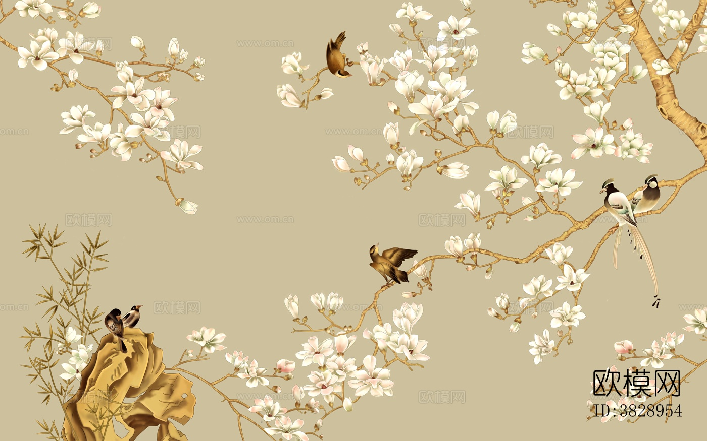 中式壁画 中式装饰画 花鸟鱼虫 挂画下载