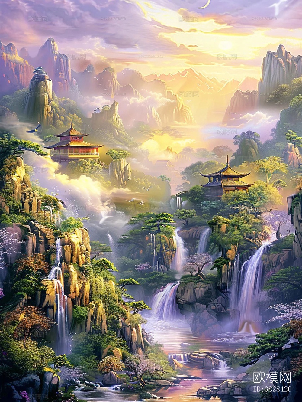 新中式山水装饰画下载