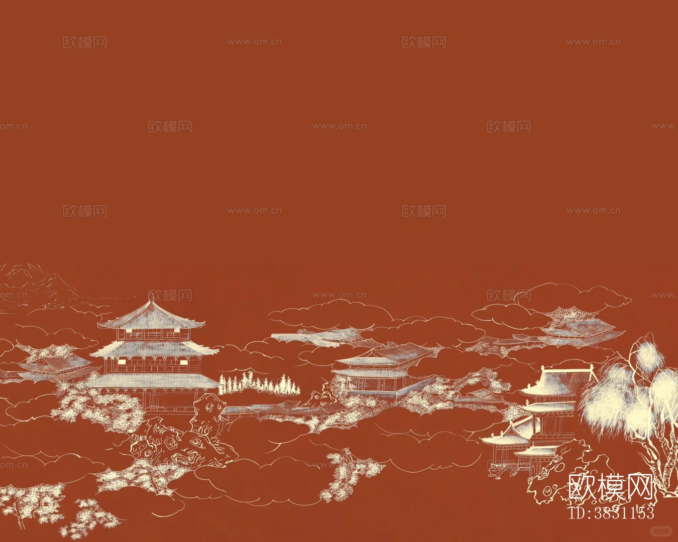 新中式壁纸，背景壁纸壁画下载