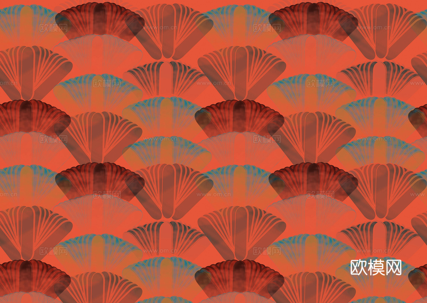 橙红色几何壁纸下载