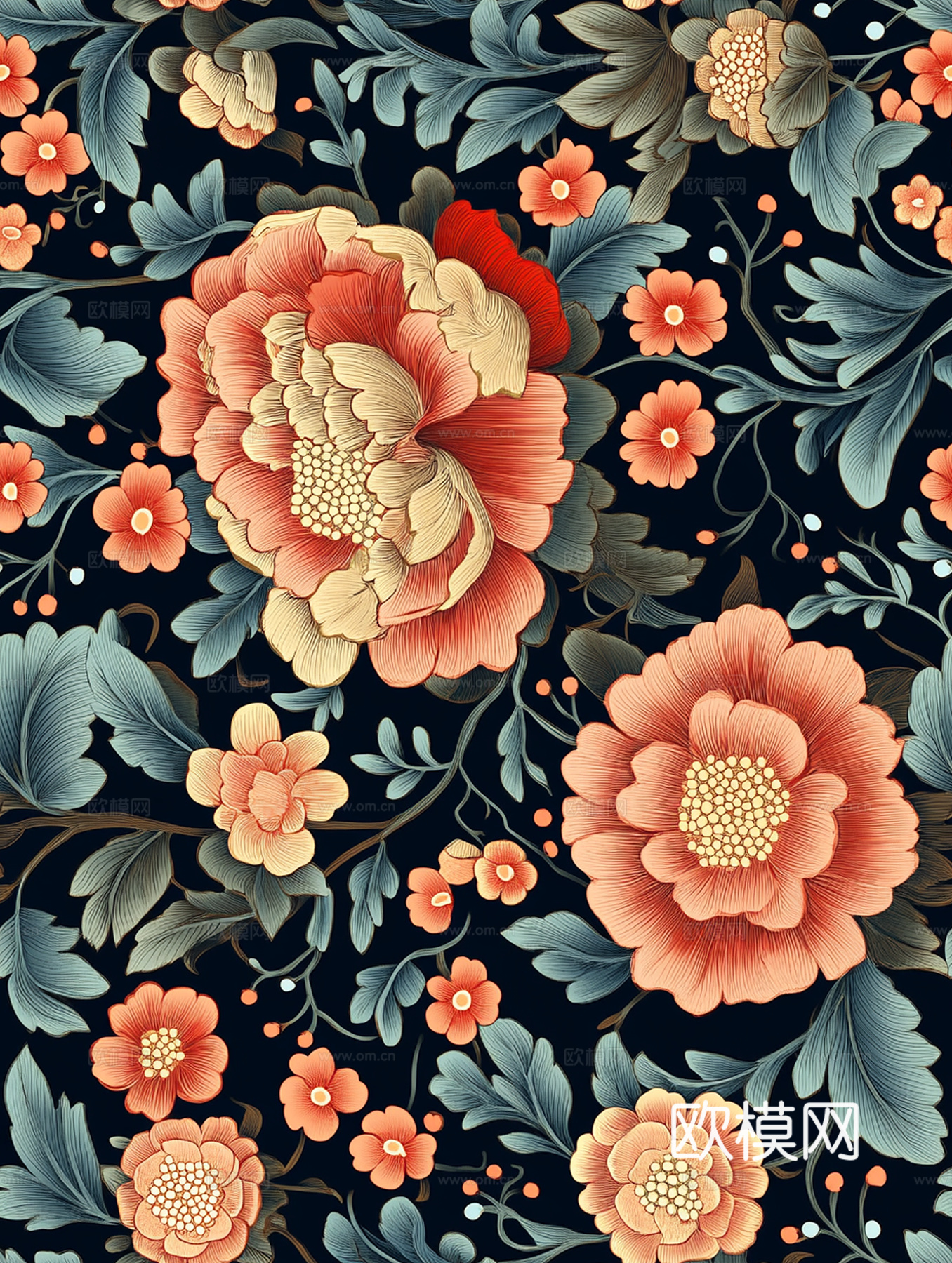 国风刺绣布纹下载