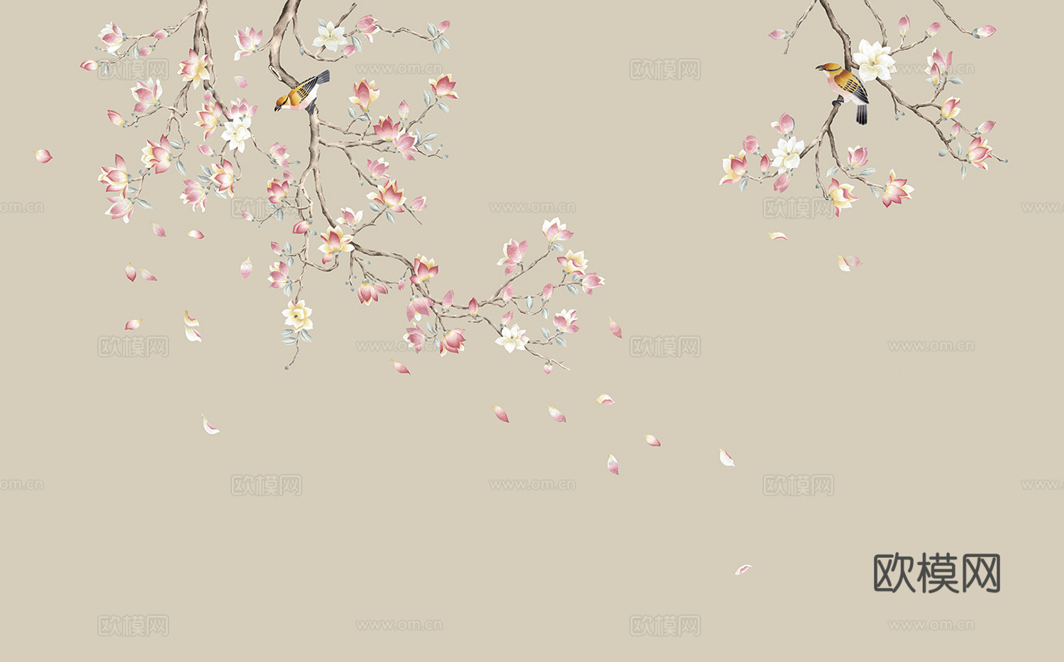 中式壁纸 中式装饰画 花鸟鱼虫 挂画 高清图下载