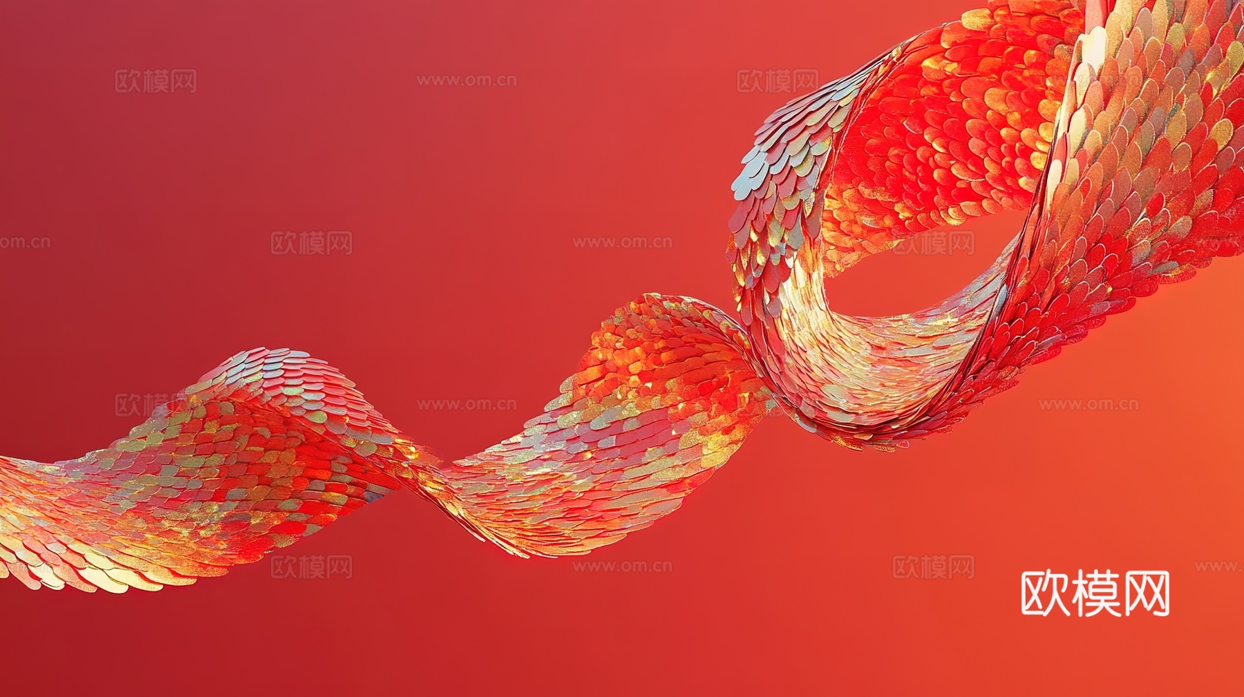 现代金色蛇鳞片壁纸