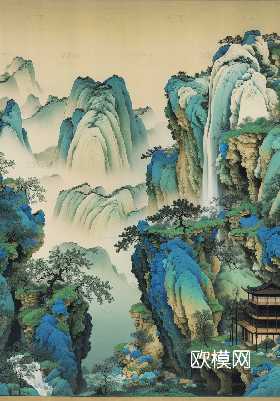 千里江山图 山水画下载（渲染图6）