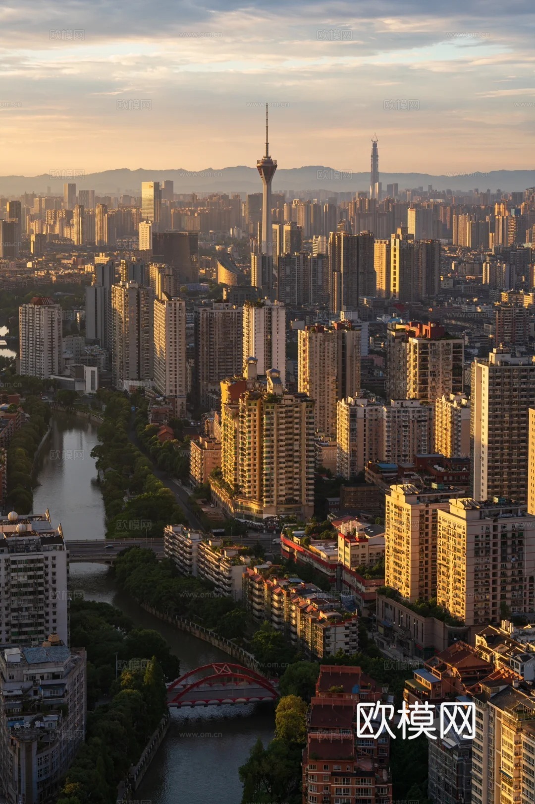 夕阳城市风景下载