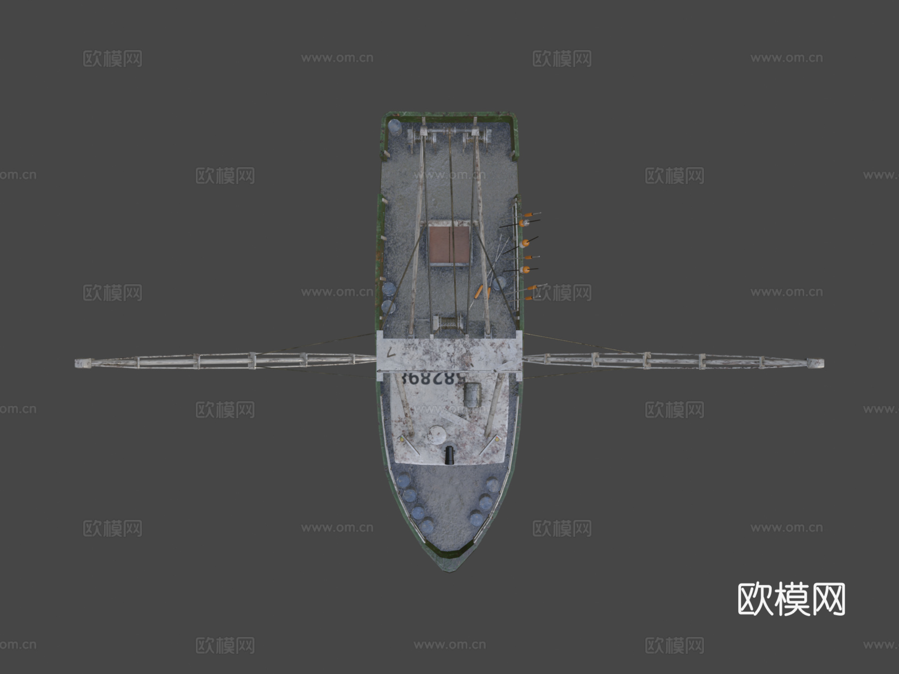 渔船 轮船 旧船3d模型