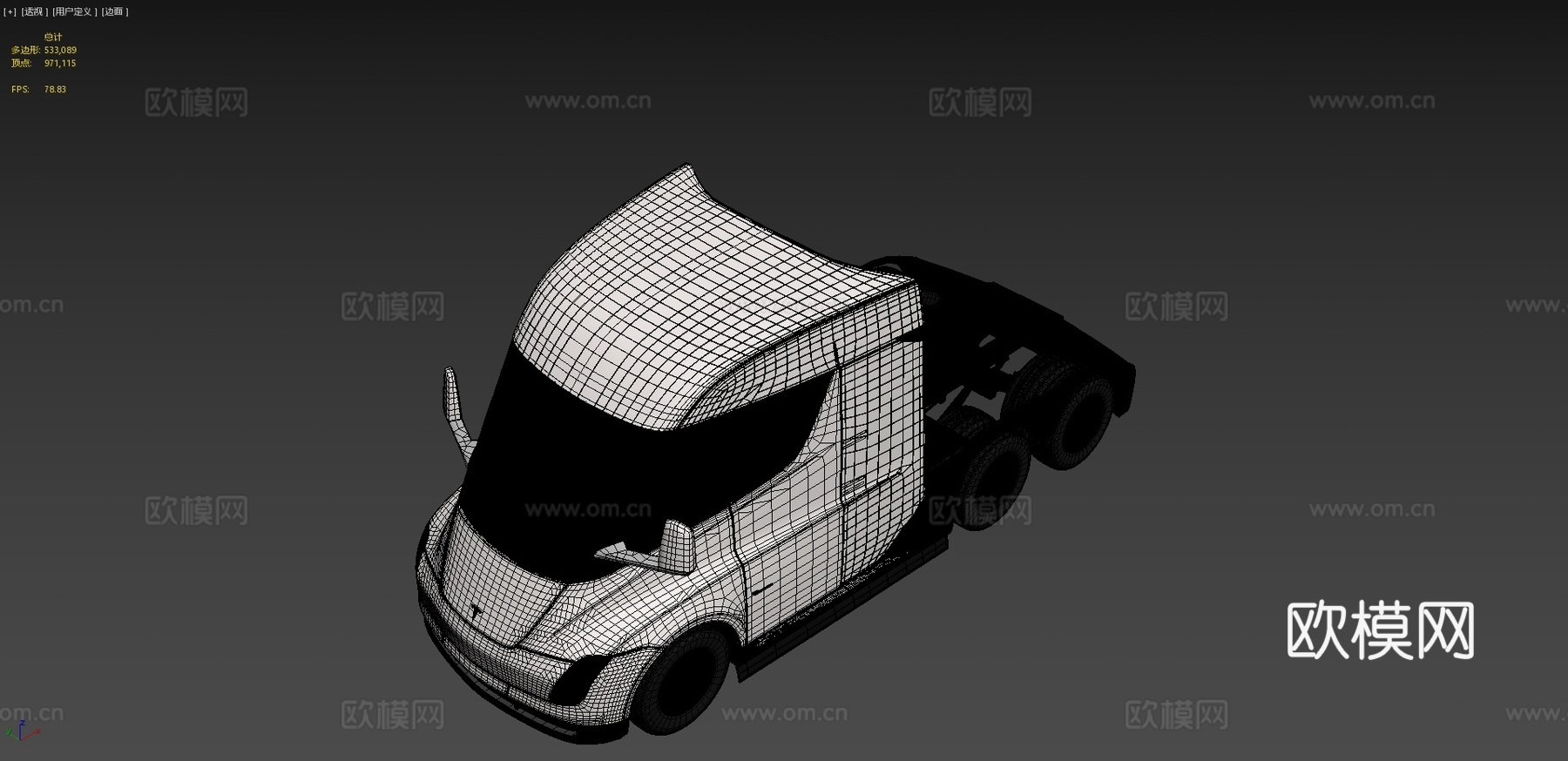 特斯拉半挂卡车 汽车3d模型