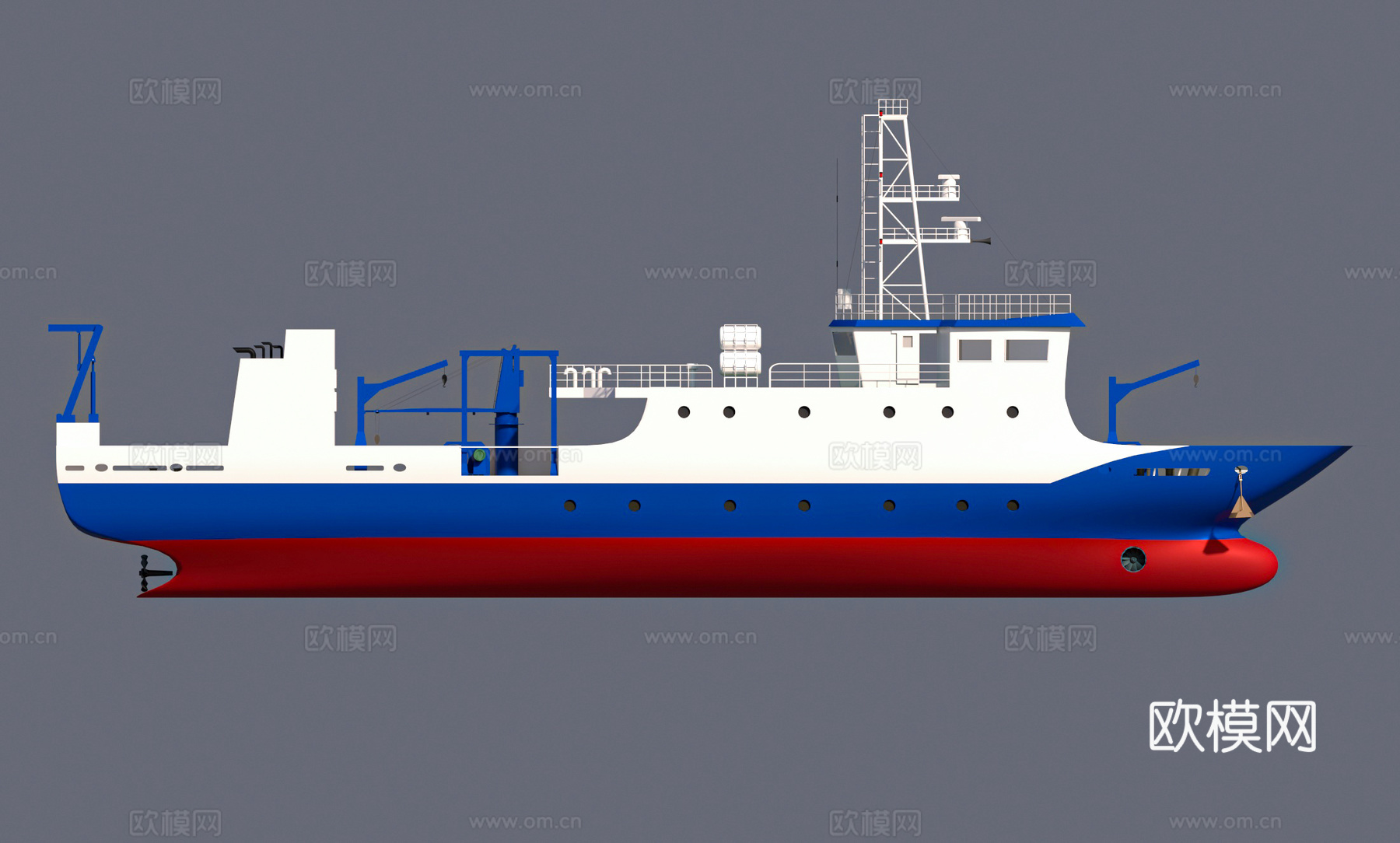 海上科考船3d模型