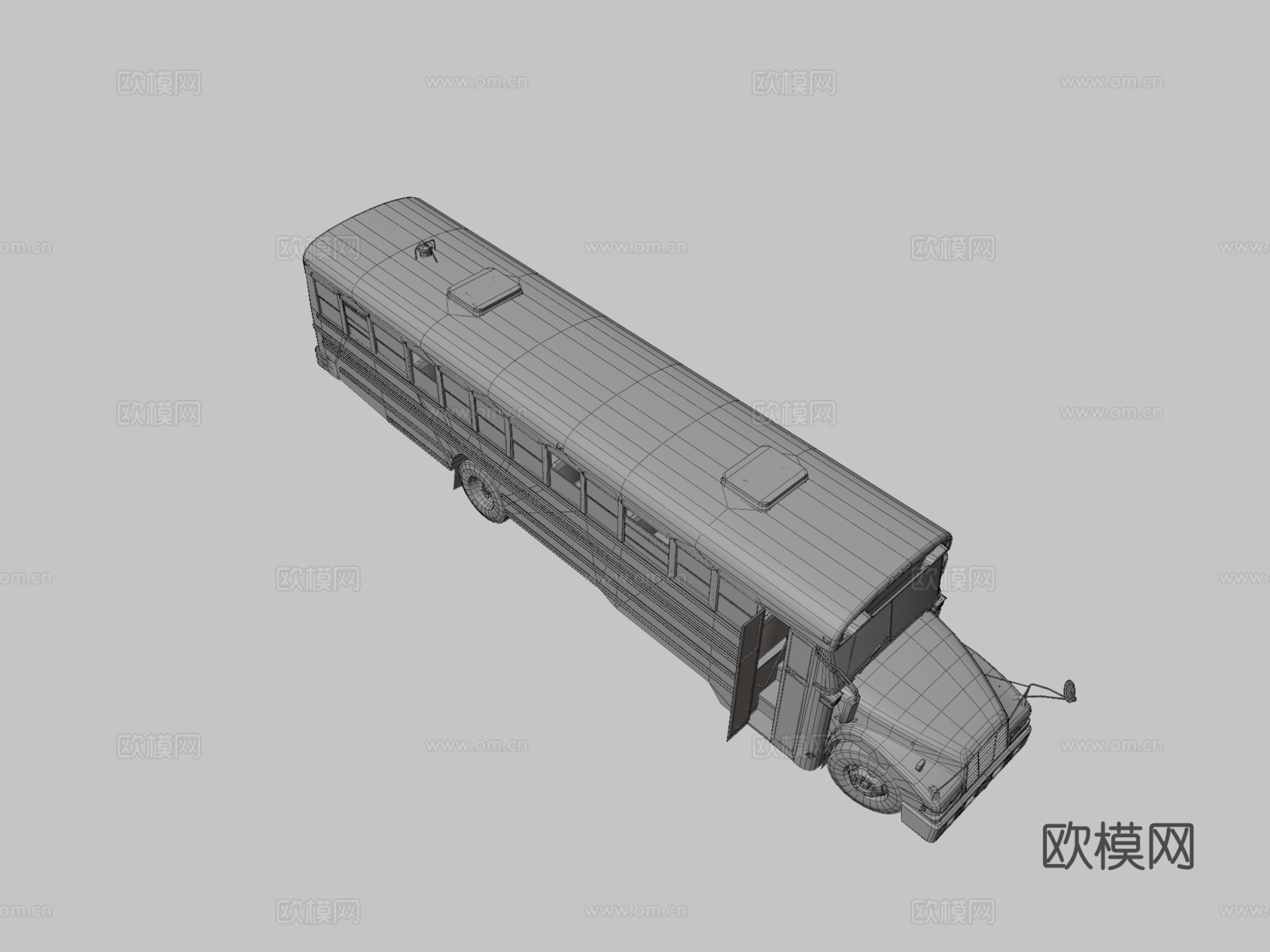 废弃的校车3d模型