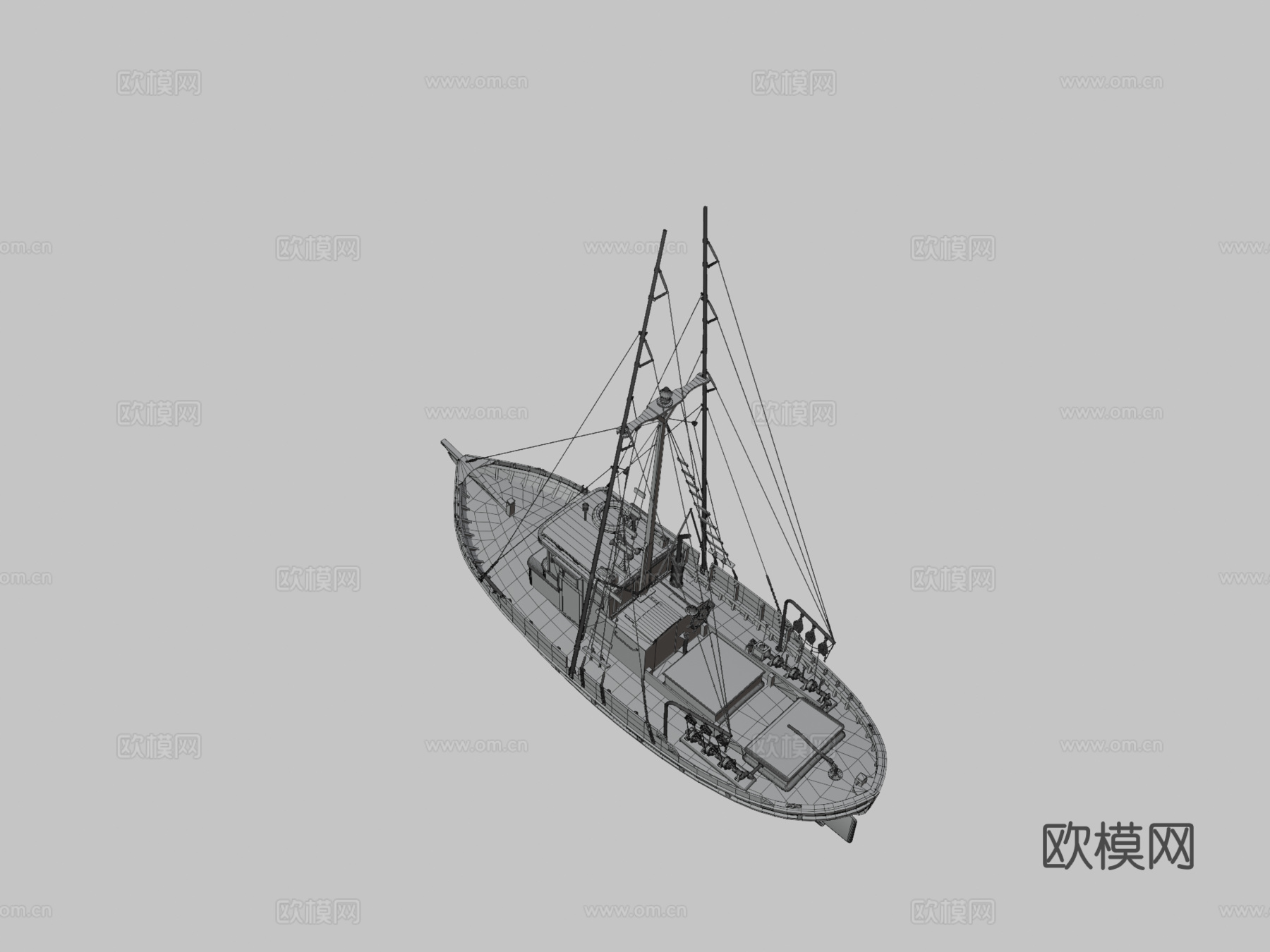 蒙特雷大剪刀渔船3d模型