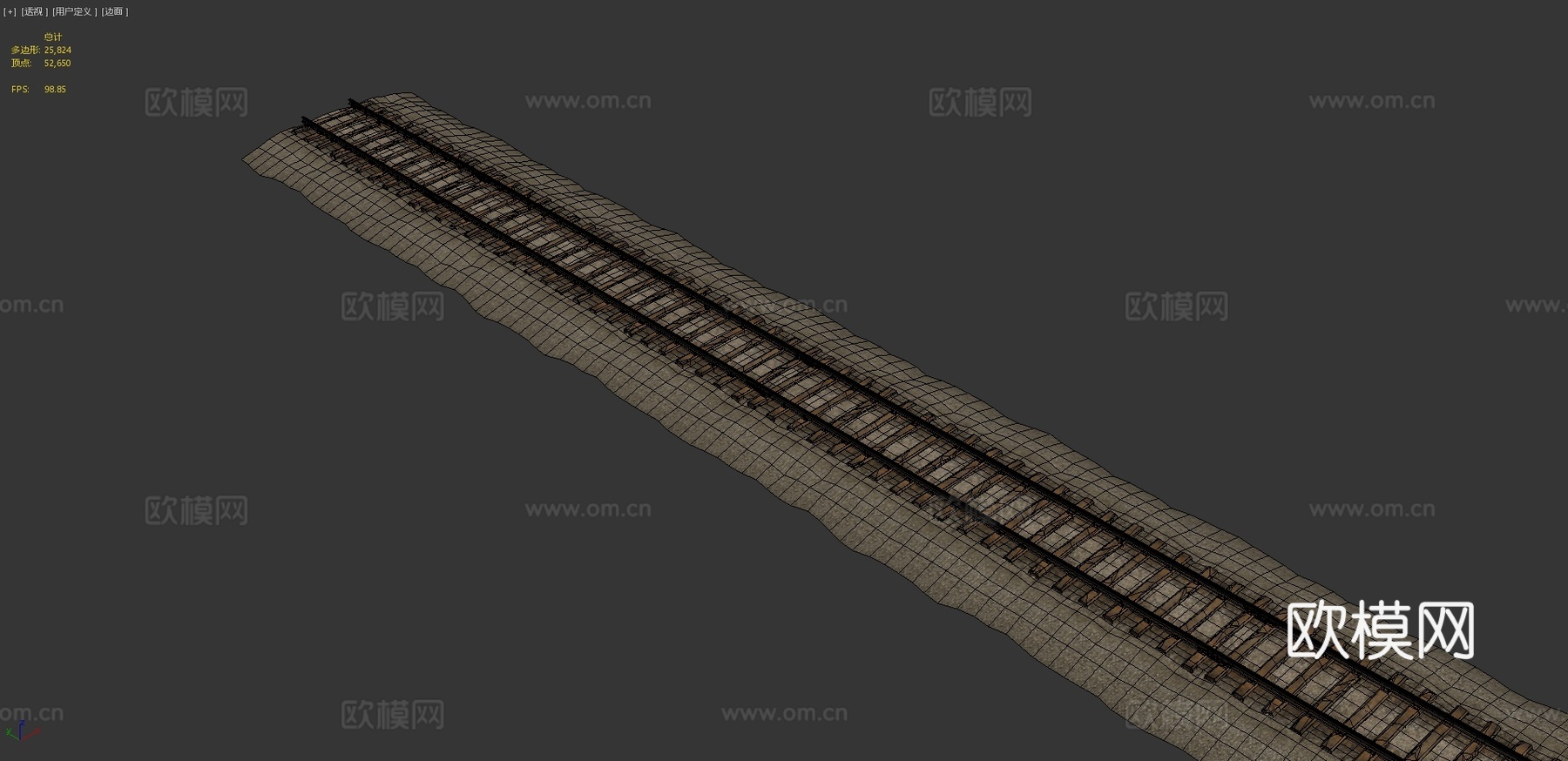 旧铁路 铁轨3d模型