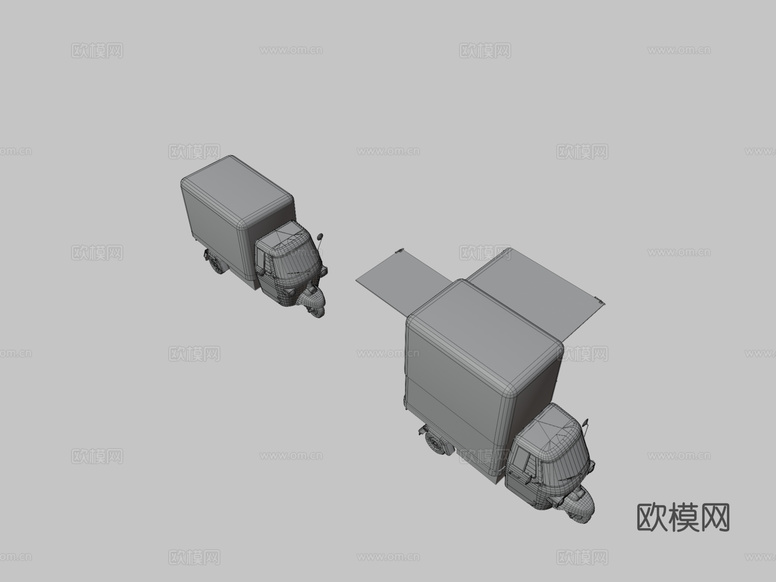 食品卡车 餐车3d模型下载(渲染图3)