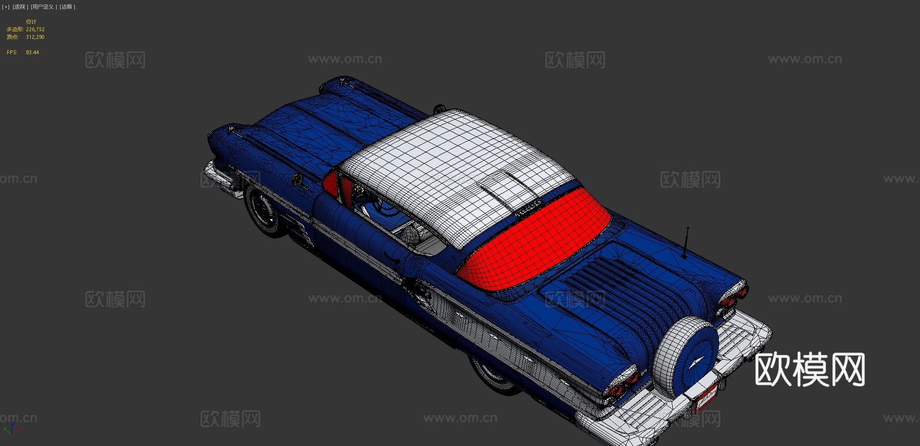 庞蒂亚克汽车 老爷车3d模型