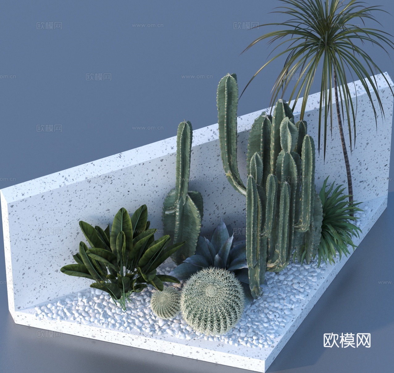 植物造景 蕨类植物 植物堆3d模型