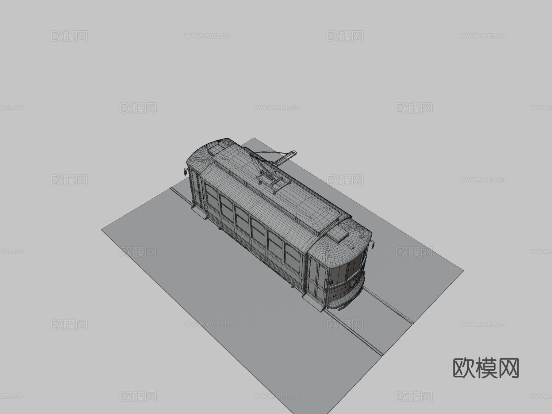 陈旧的有轨电车3d模型