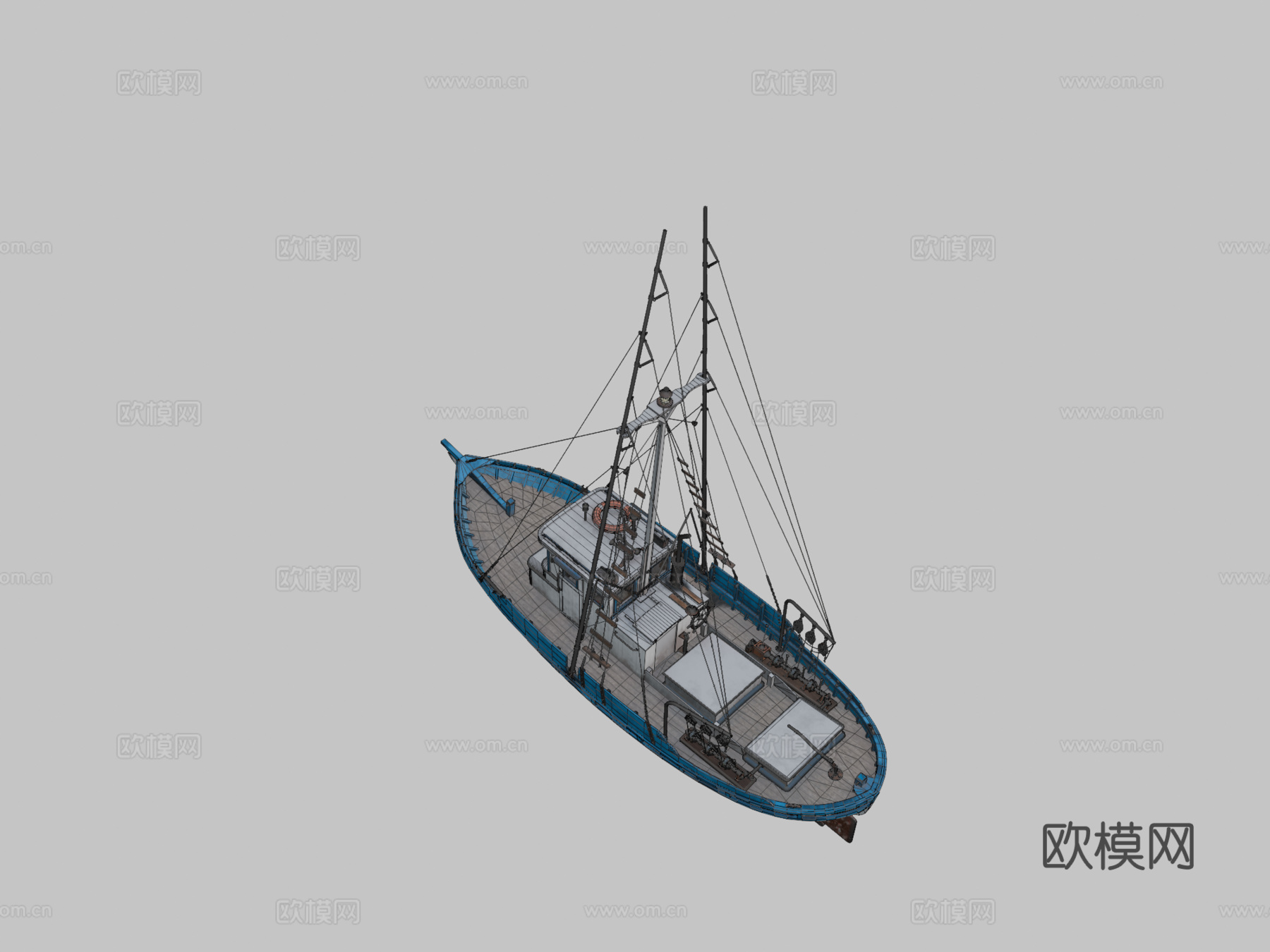 蒙特雷大剪刀渔船3d模型