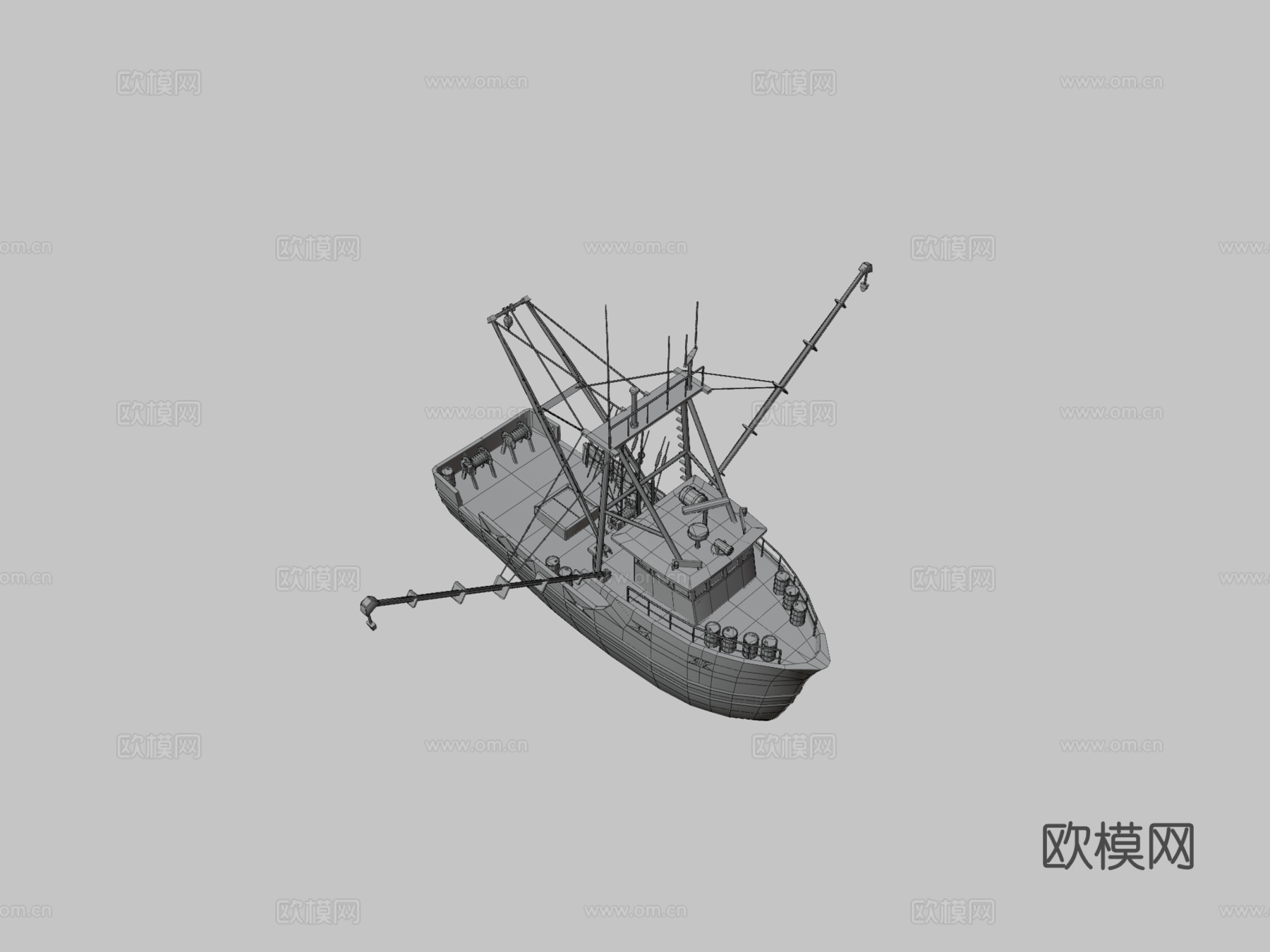 渔船 轮船 旧船3d模型