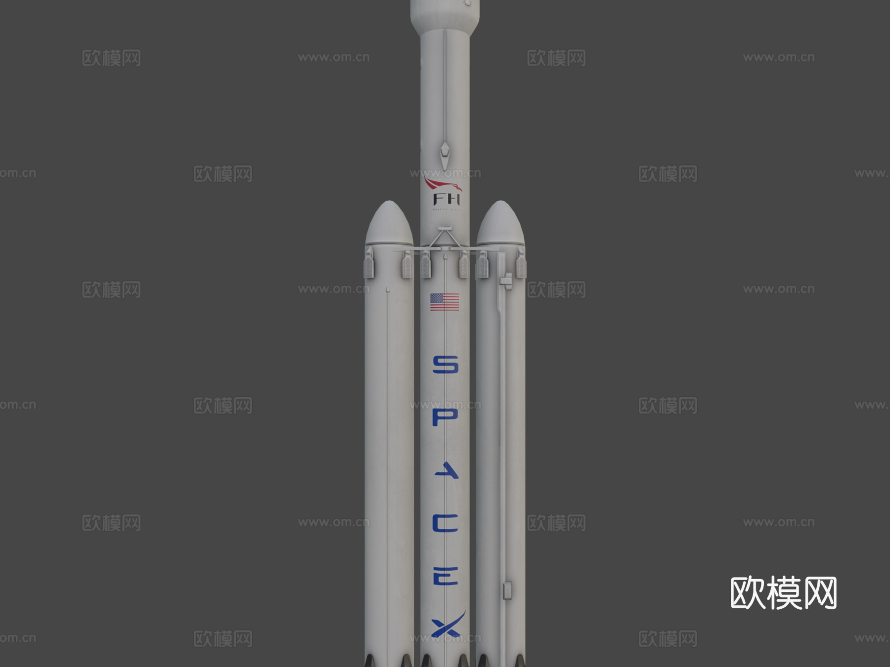 猎鹰重型火箭 航天器3d模型