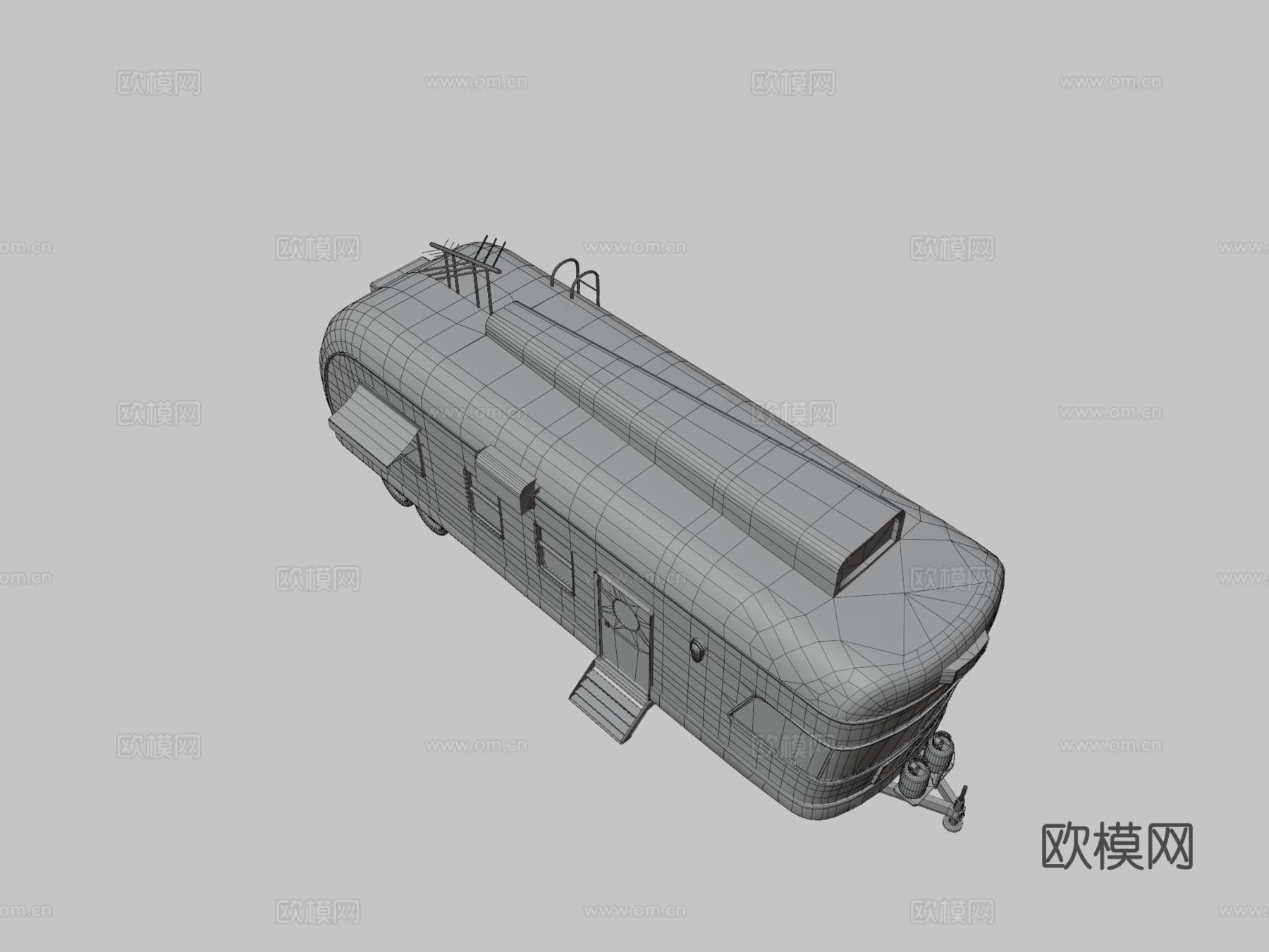 汽车 拖车巴士3d模型